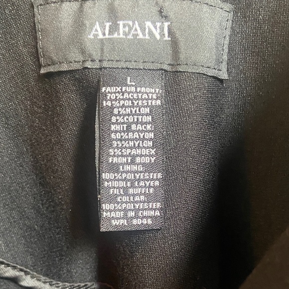 Alfani Black Ruffled Vest with Velvet Front Size L - Picture 4 of 8